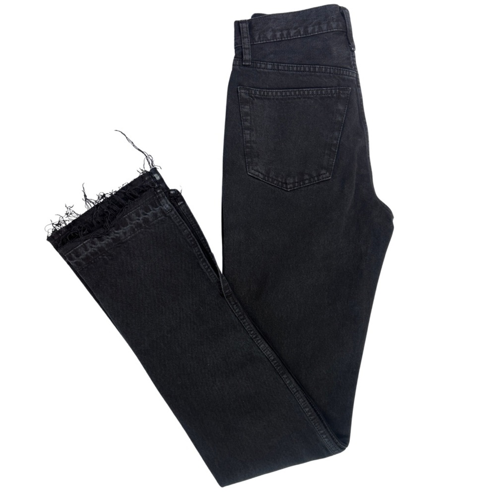 RE/DONE 70's High Rise Skinny Bootcut Washed Black Jeans Size 25